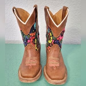 ​Blackstone Floral Leather Cowboy Boots - Kids 10 (Riding Wear)